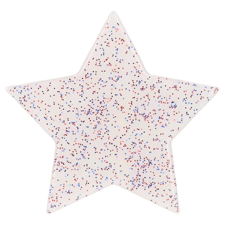Glitter Star Tabletop Decoration, White, Patriotic by Way To Celebrate | Walmart (US)