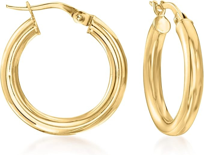 Ross-Simons Italian 3mm 18kt Yellow Gold Hoop Earrings | Amazon (US)