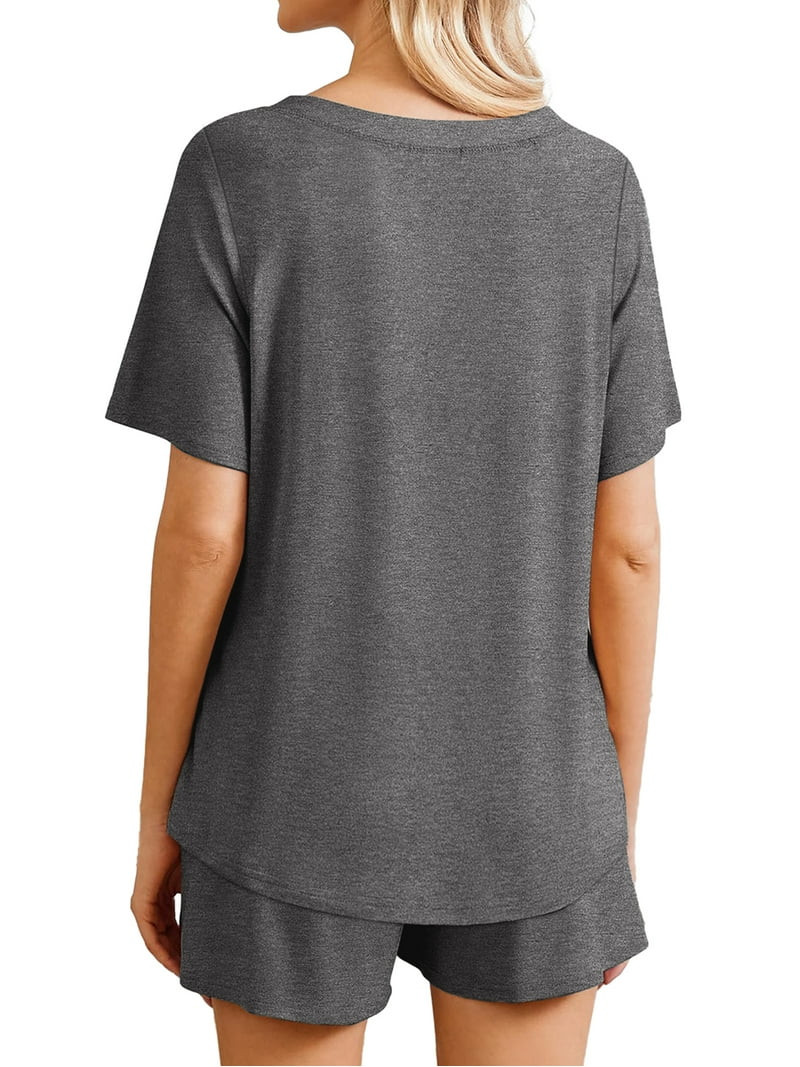 Visit the MOSHU Store(4.5)|800 MOSHU Womens Pajamas Sets Button Down Tops and Drawstring Shorts W... | Walmart (US)