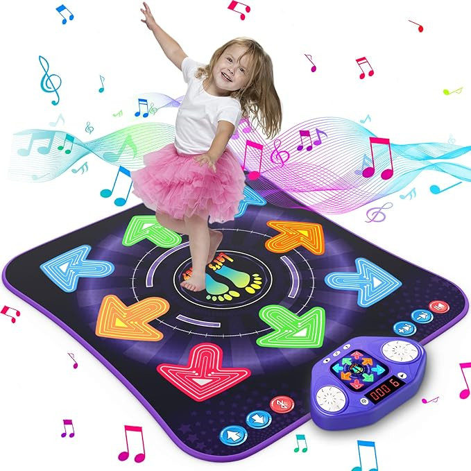 Dance Mat for 3-12 Year Old Kids, Light Up 8 Buttons Dance Mats with Wireless Bluetooth, Dance Ga... | Amazon (US)