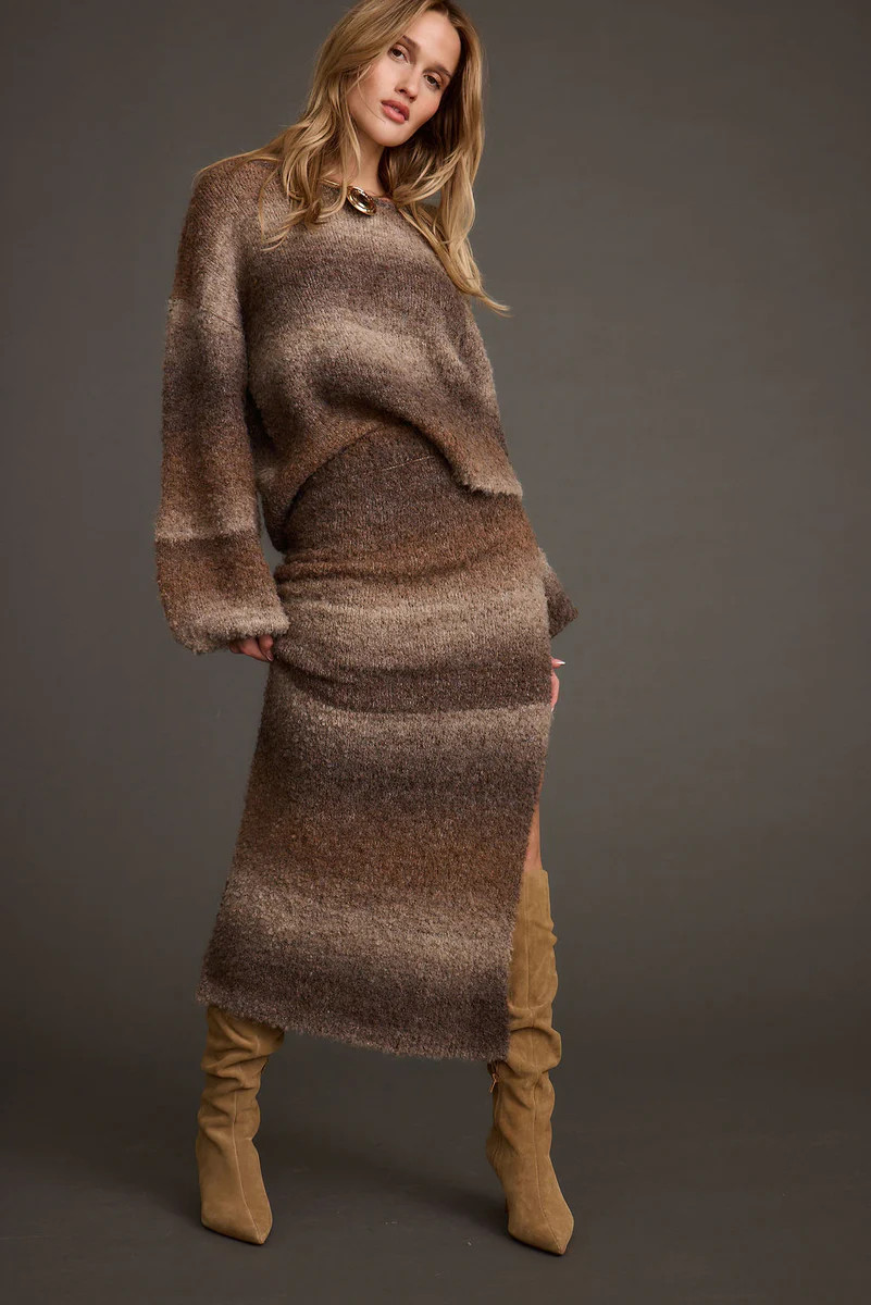 Helena Ombre Sweater Midi Skirt | 12th Tribe