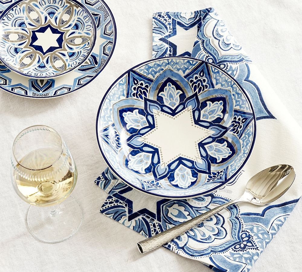 Hanukkah Medallion Stoneware Serving Bowl | Pottery Barn (US)