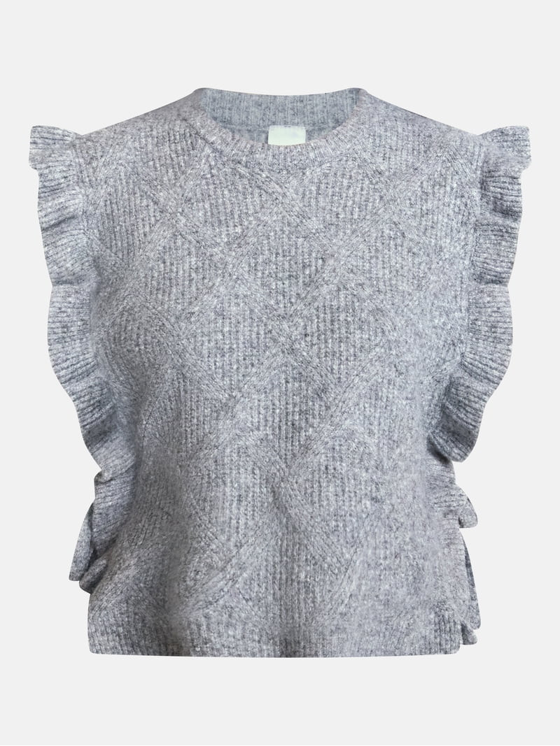 Scenario Women's Ruffle Sweater Vest, Sizes S-XXXL | Walmart (US)