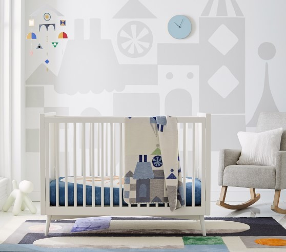 west elm x pbk Mid-Century Convertible Crib | Pottery Barn Kids