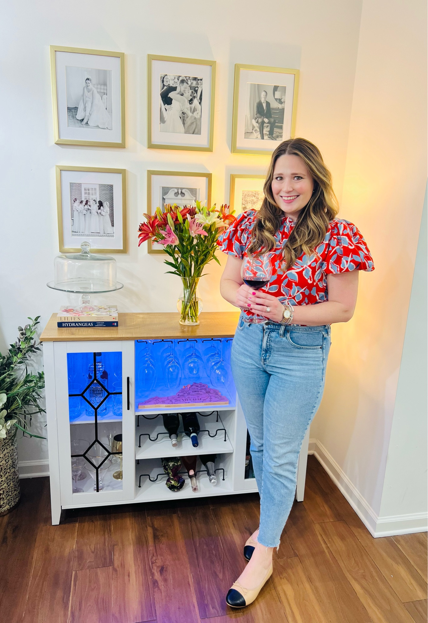 Bar cabinet reveal on my blog today! Most of these items are all Amazon Home 🥂🍾🥃 Linking my outfit as well! 

#LTKHome