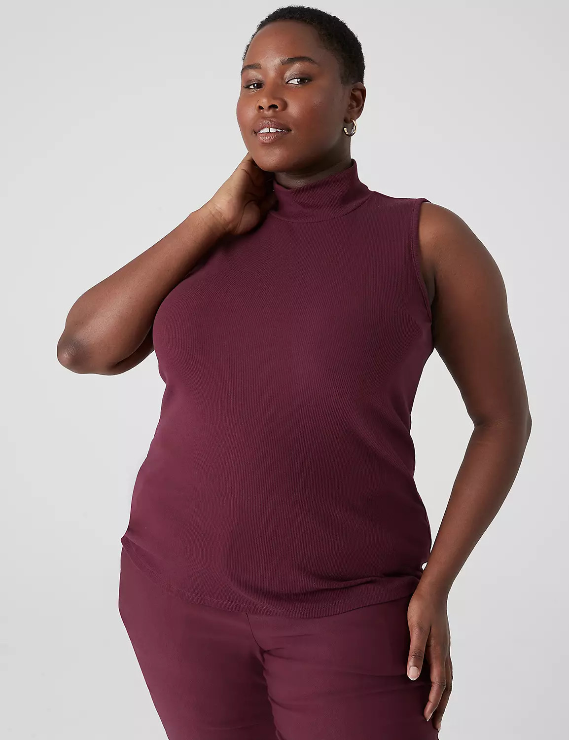 Mock-Neck Ribbed Tank | LaneBryant | Lane Bryant (US)