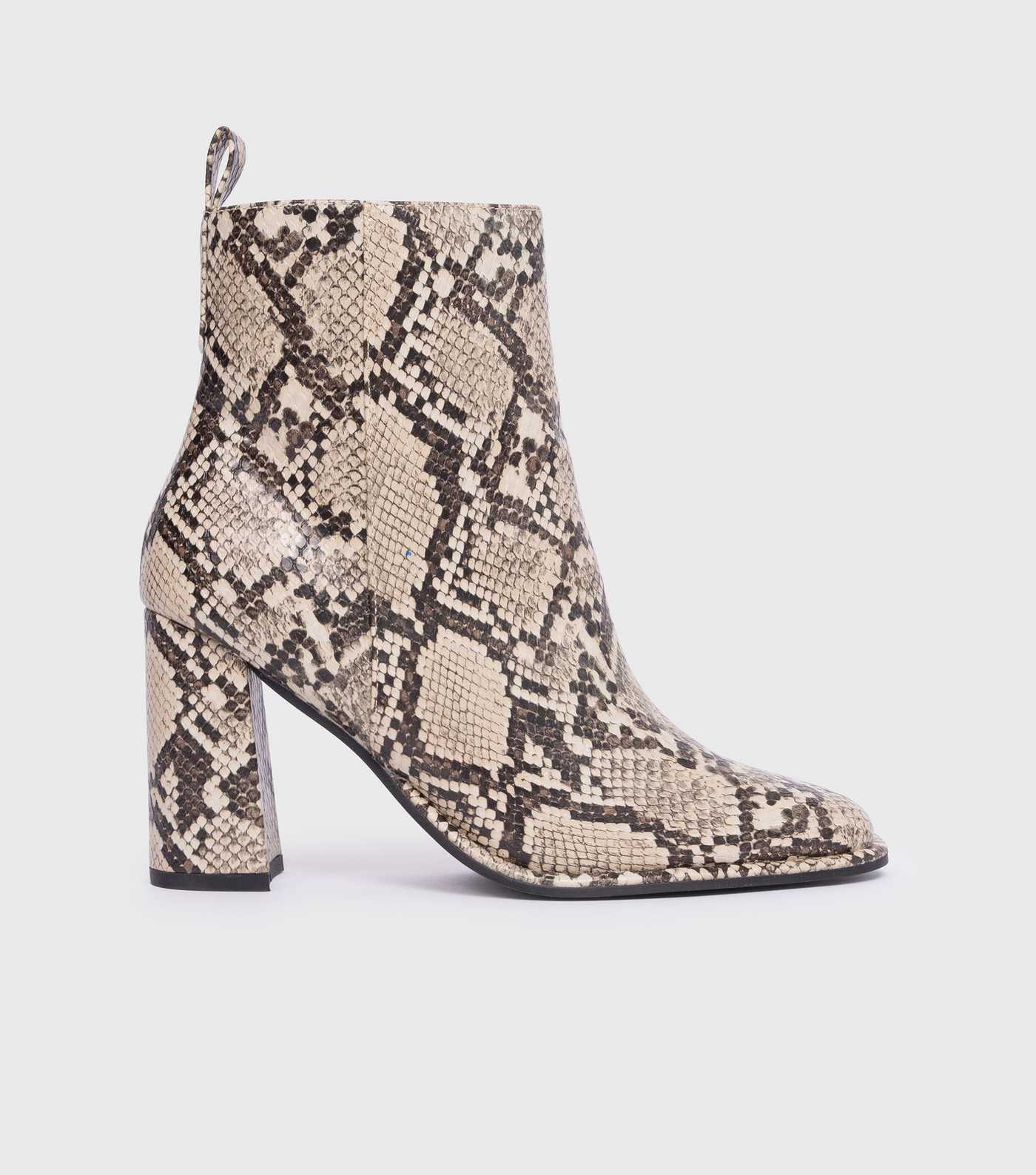 London Rebel Beige Snake Heeled Ankle Boot
						
						Add to Saved Items
						Remove from Save... | New Look (UK)