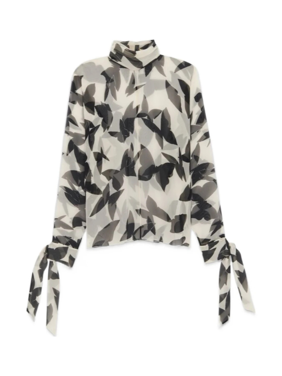 Saint Laurent Butterfly Printed Turtleneck Blouse | Senser US