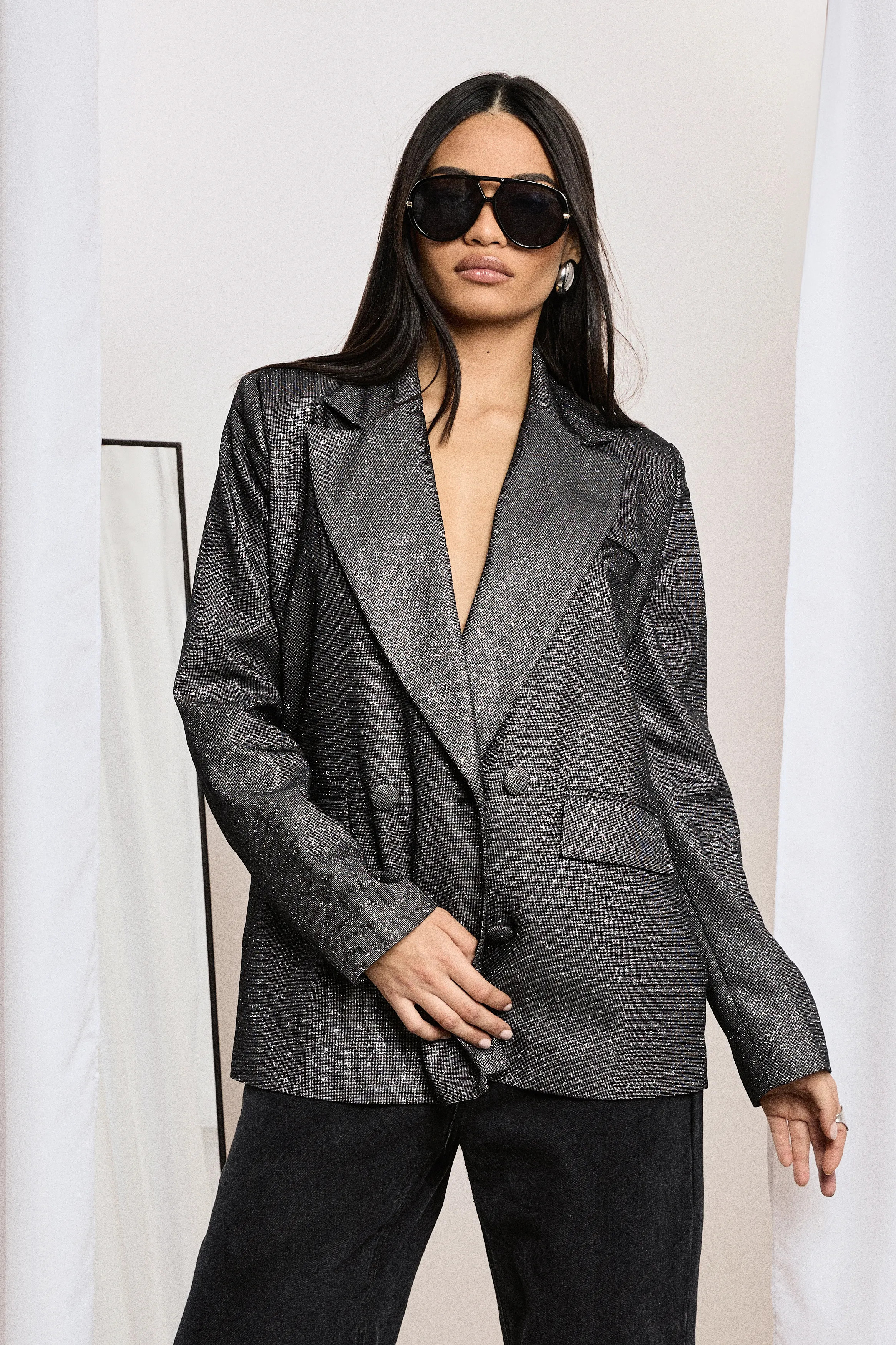 Glitter Oversized Tailored Blazer | boohoo (US & Canada)