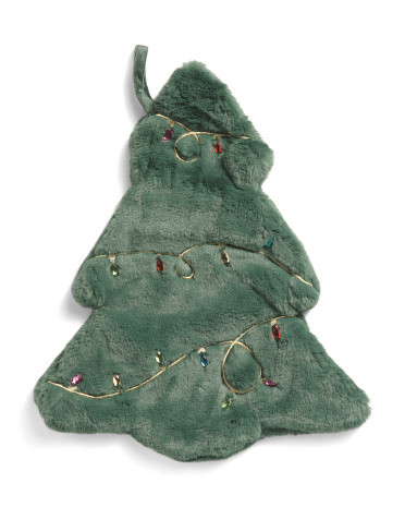 String Lights Christmas Tree Shaped Stocking | TJ Maxx