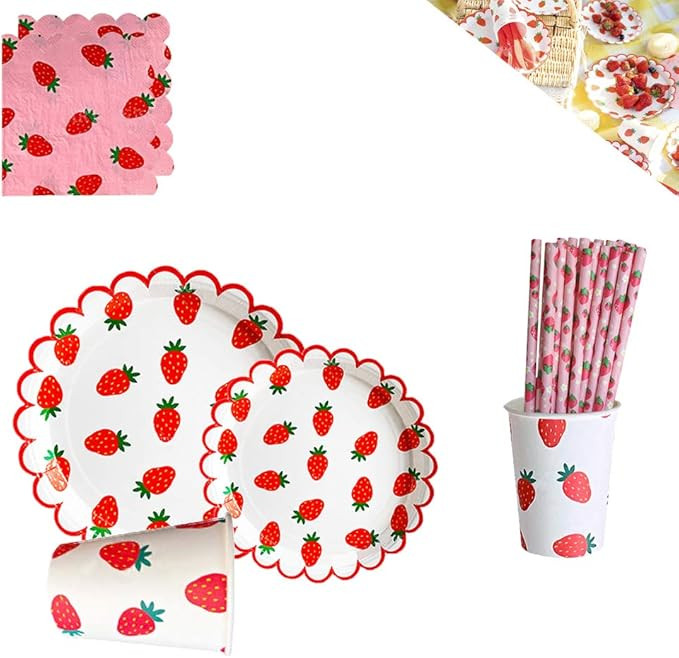 MaitianGuyou 93PCS Disposable Dinnerware Set,Includes 16 Dinner Plates, 16 Dessert Plates, 16 Cup... | Amazon (US)