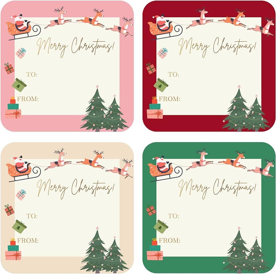 Mobiusea Creation Christmas Gift Tags Labels | 2 Inch | 60 Pcs Christmas Gift Labels | Red, Green... | Amazon (US)