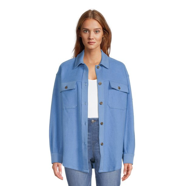 Time and Tru Women's Shacket - Walmart.com | Walmart (US)