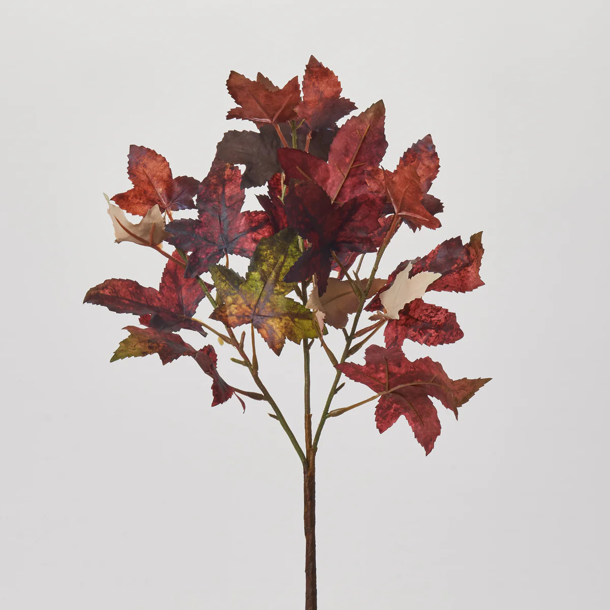 Maroon Faux Fall Maple Leaf Branch Stem Spray - 21" | Darby Creek Trading
