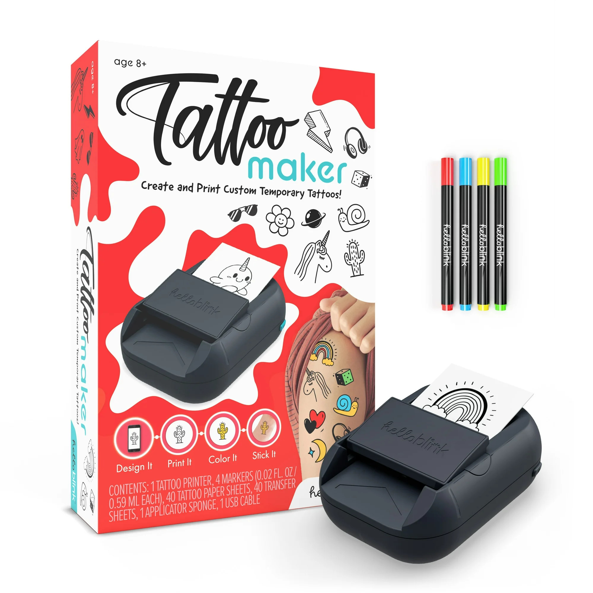 Hello Blink Tattoo Maker Temporary Body Art for Kids Ages 8+ | Walmart (US)