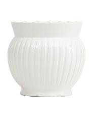 Made In Italy 15x9.75 Dotted And Striped Ceramic Cachepot Planter | TJ Maxx