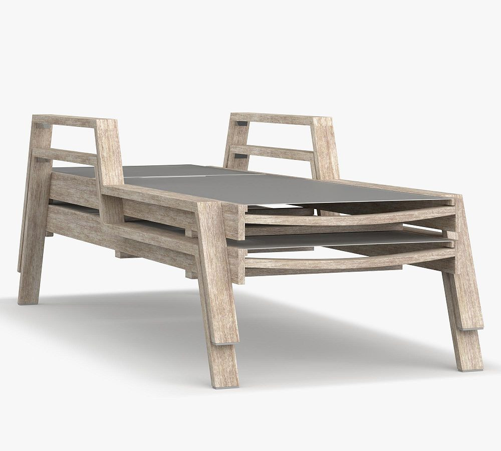 Indio FSC® Eucalyptus & Mesh Stackable Outdoor Chaise Lounge, Set of 2 | Pottery Barn (US)