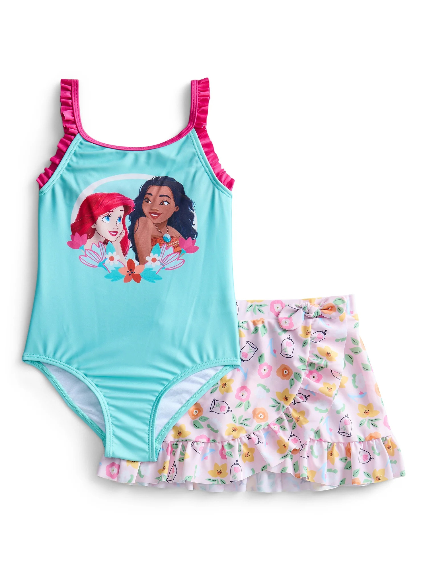 Character Girls Swimsuit with Skirt Set, Princess, Size 12M-5T | Walmart (US)