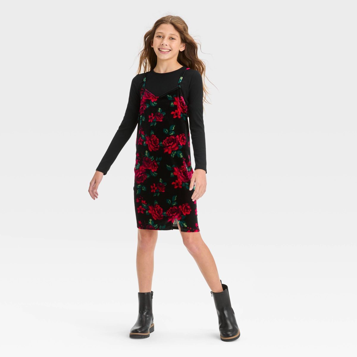 Girls' Long Sleeve 2 for 1 Dress - art class™ | Target