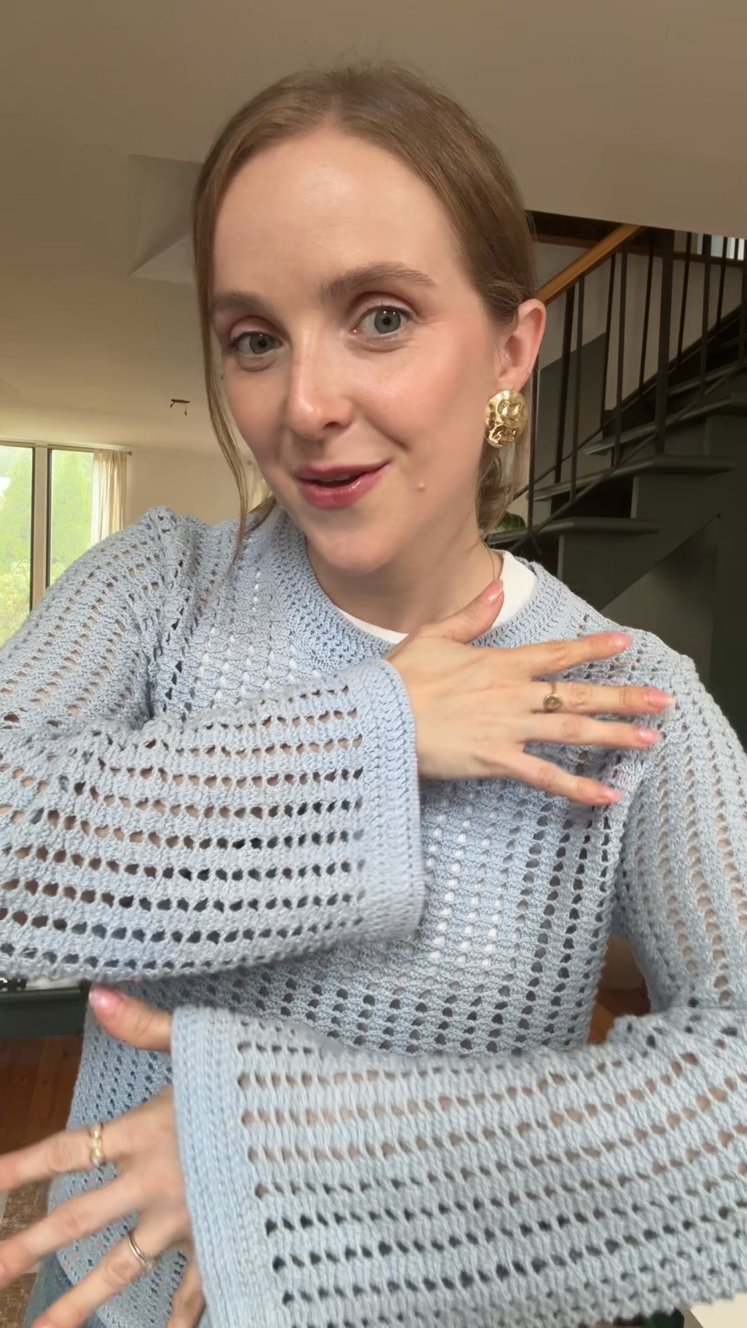 Obsessed with this oversize crochet sweater! 40% off wearing xs

#LTKootd #LTKSaleAlert #LTKPetite
