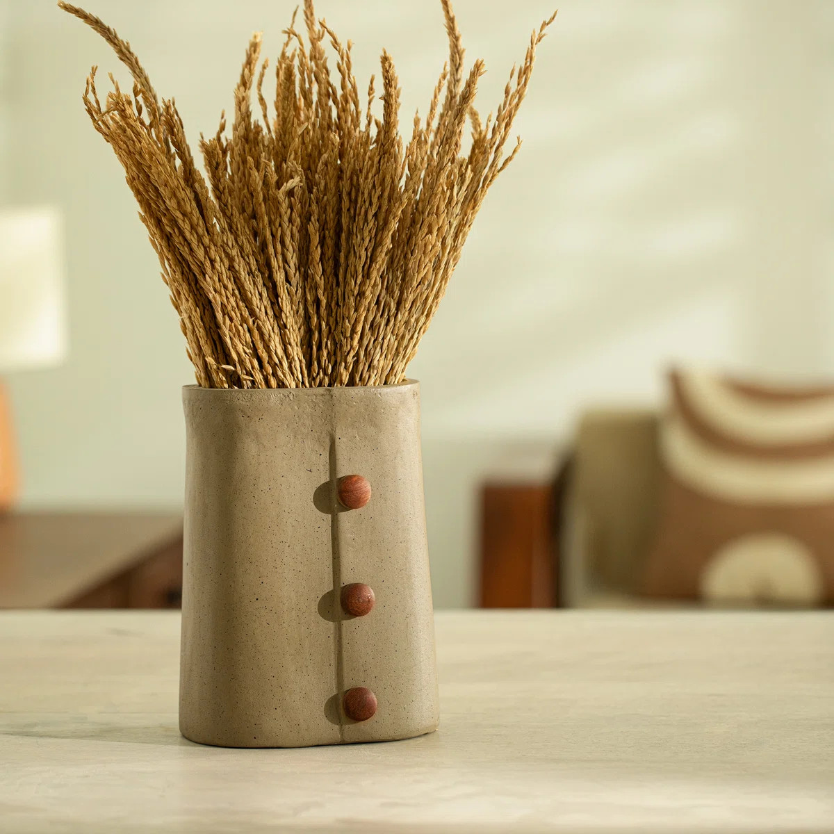 Niraan Decorative Ecomix Vase with Wooden Beads, Handcrafted Sustainable Table Vase for Living Ro... | Wayfair North America