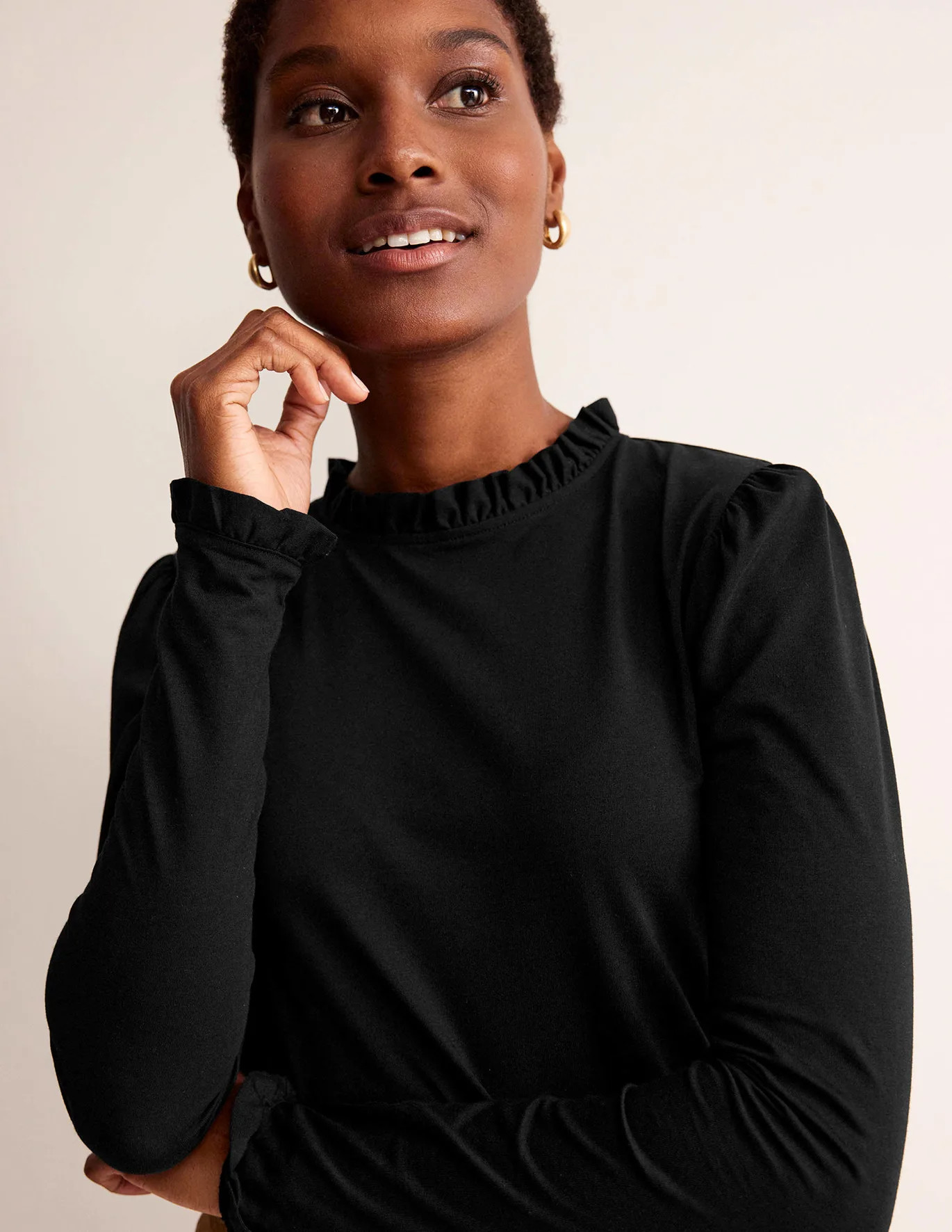 Supersoft Frill Detail Top | Boden (US)