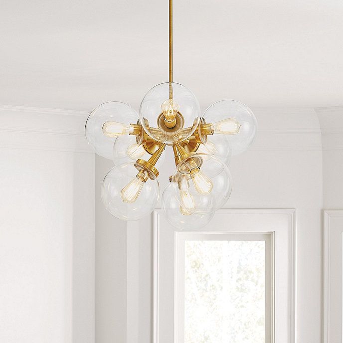 Avianna Glass Bubble Chandelier 8 Light Antique Brass | Ballard Designs, Inc.