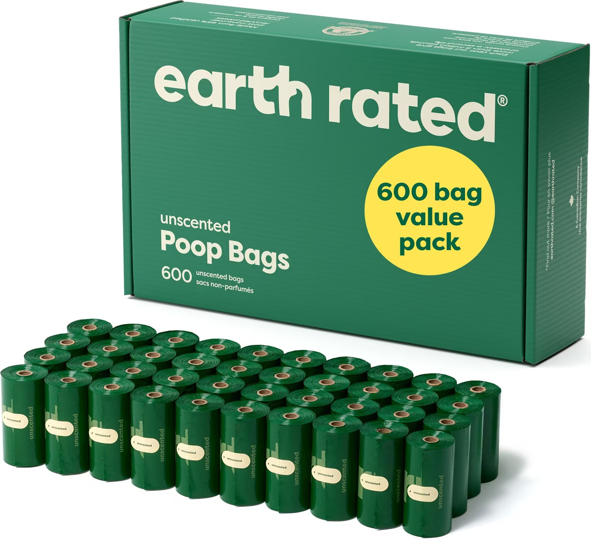 Earth Rated Dog Poop Bags, Refill Rolls, Unscented, 600 count | Chewy