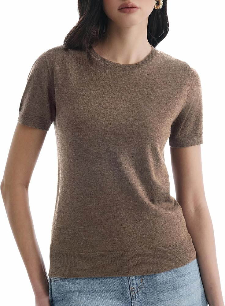 Women's Short Sleeve Sweaters Crew Neck Tops Lightweight Loose Fit Pullover Grace in Motion Colle... | Amazon (US)