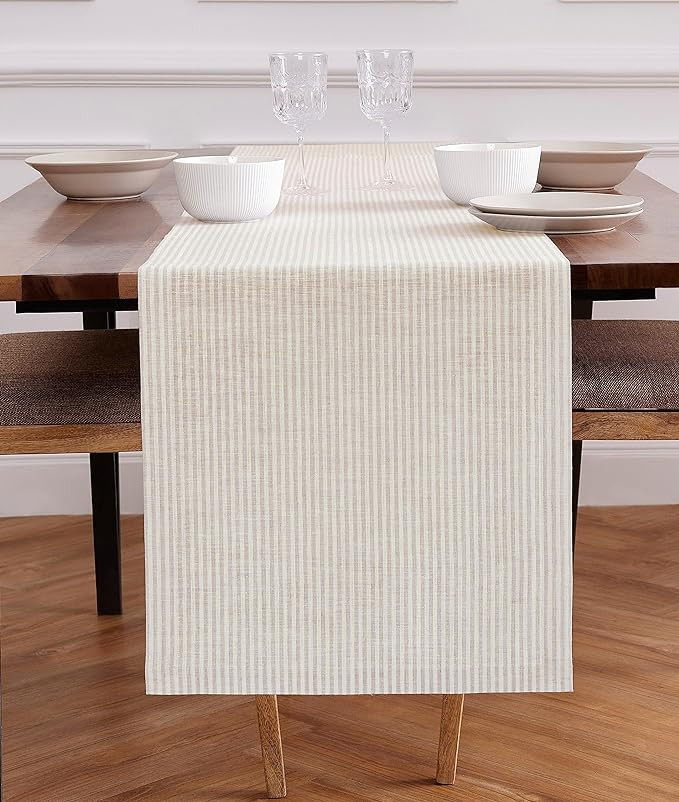 Solino Home Linen Rustic Table Runner 16 x 72 Inch – 100% Pure Linen Summer Table Runner Natura... | Amazon (US)