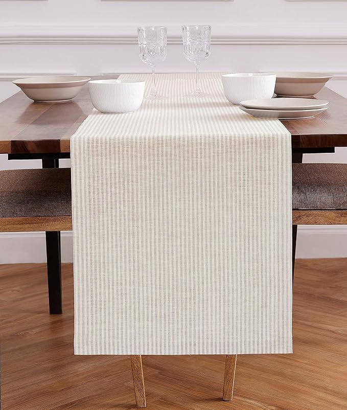 Solino Home Linen Rustic Table Runner 16 x 72 Inch – 100% Pure Linen Summer Table Runner Natura... | Amazon (US)