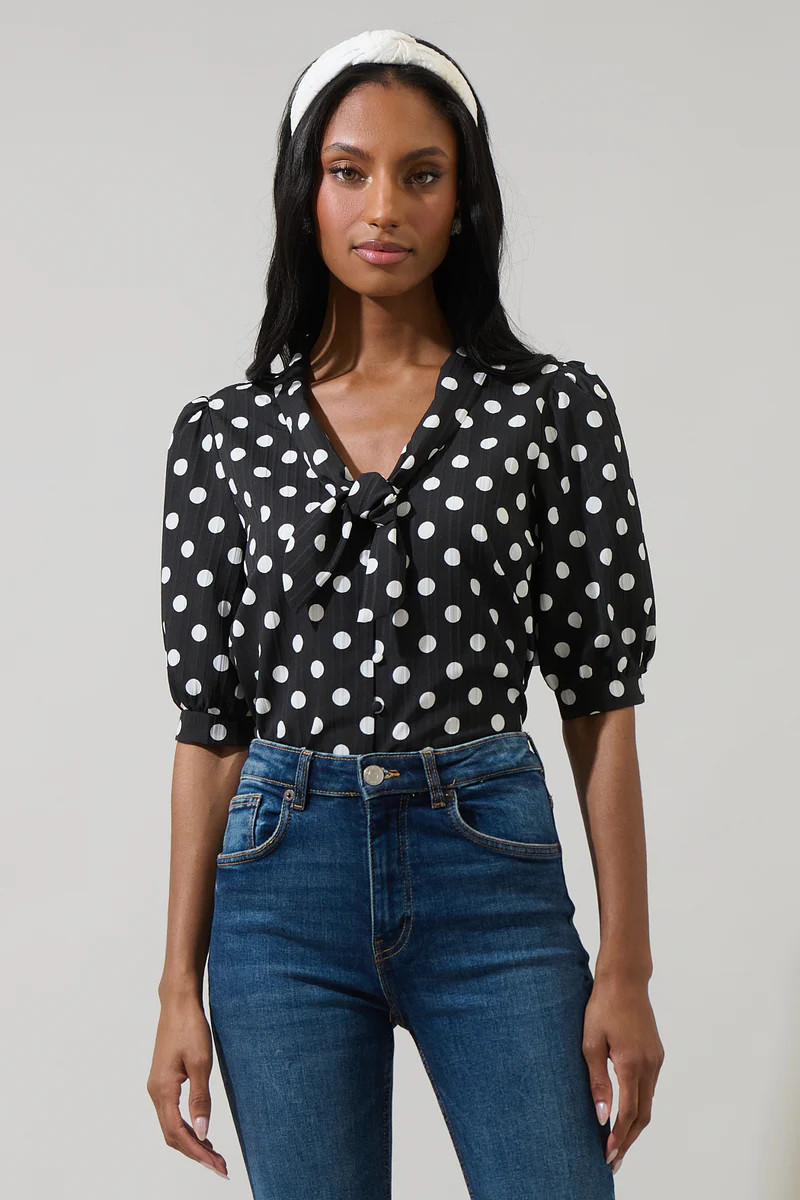 Bremen Dot Conley Button Down Blouse | Sugarlips