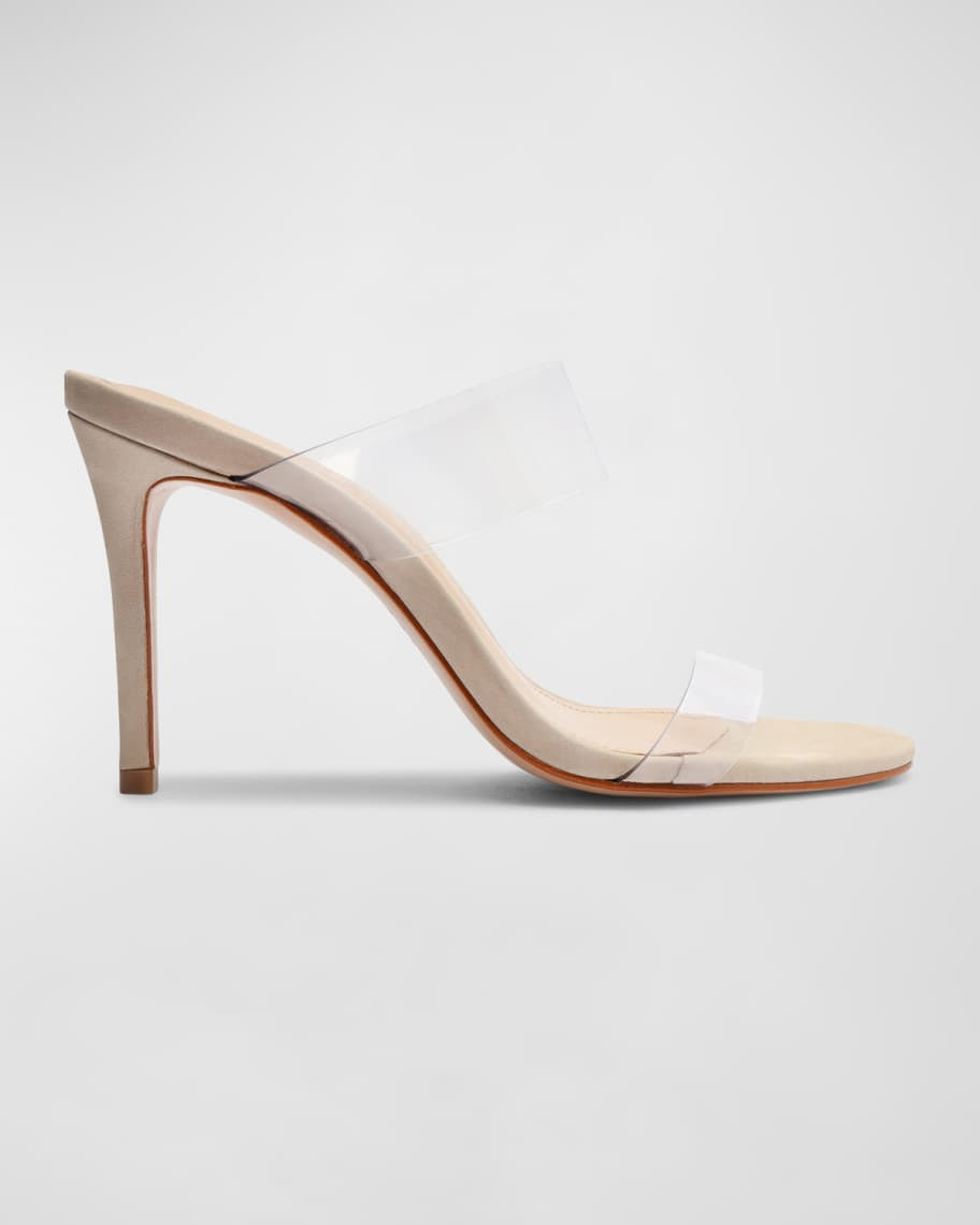 Schutz Ariella Strappy See-Through Vinyl Slide High-Heel Sandals | Neiman Marcus