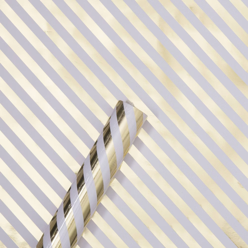 Gold Foil Diagonal Stripe Gift Wrap - Spritz | Target