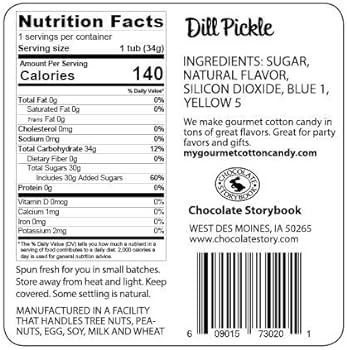 CHOCOLATE STORYBOOK Pickle Gourmet Flavored Cotton Candy – Unique Idea for Holidays, Birthdays,... | Amazon (US)
