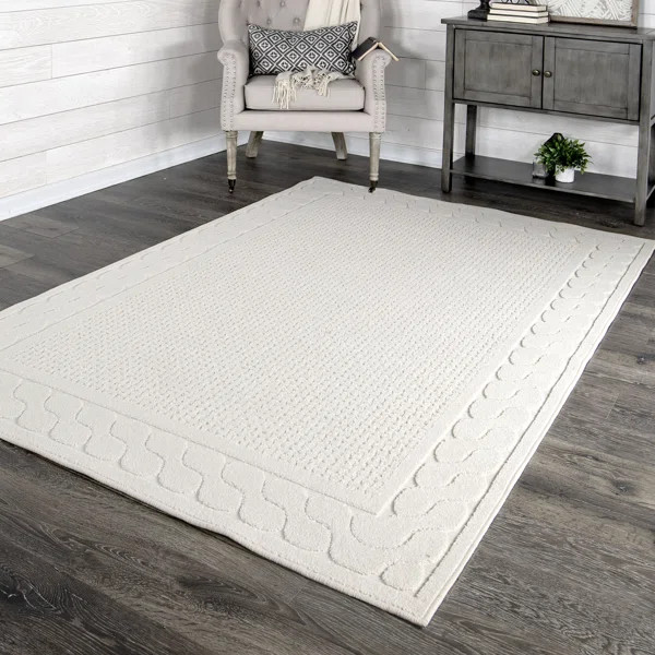 Picket Fences Floral Natural Indoor / Outdoor Area Rug | Wayfair North America