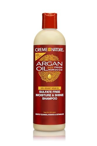 Creme of Nature Argan Oil Shampoo, Moisture & Shine Shampoo, Sulfate Free Hair Care Formula, Nourishes, Hydrates, Detangles, 12 fl. oz. | Amazon (US)