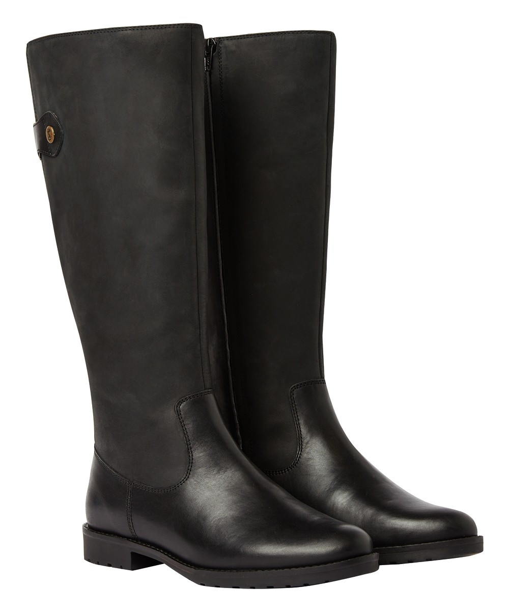 Joules Women's Riding Boots BLACK - Black Canterbury Leather Knee-High Boot - Women | Zulily