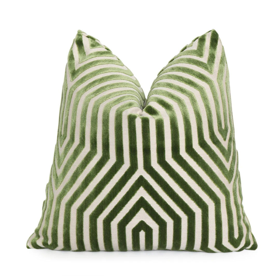 Schumacher Vanderbilt Lettuce Pillow Cover, 18 20, 22, 24, 26 or Lumbar Zippered Pillowcase, Velv... | Etsy (US)