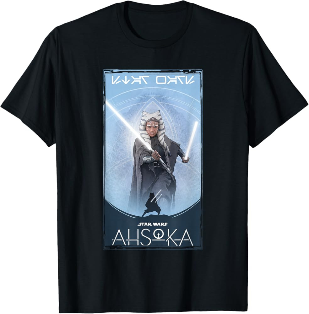 Star Wars: Ahsoka Tano Silhouette Atop Logo Poster T-Shirt | Amazon (US)