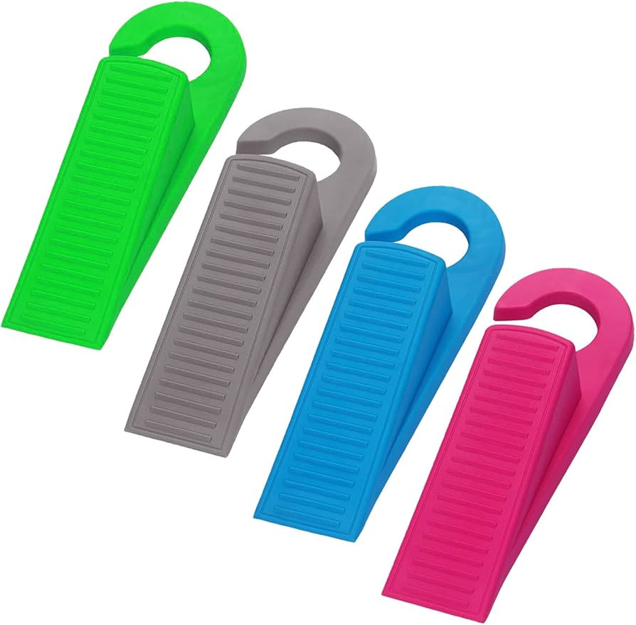 MOODKEY 4PCS Door Stoppers Premium Rubber Hook Type Door Stoppers for Bottom of Door Stoppers Wed... | Amazon (US)