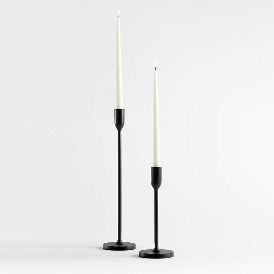 Megs Medium Black Taper Candle Holder 11" by Leanne Ford + Reviews | Crate & Barrel | Crate & Barrel