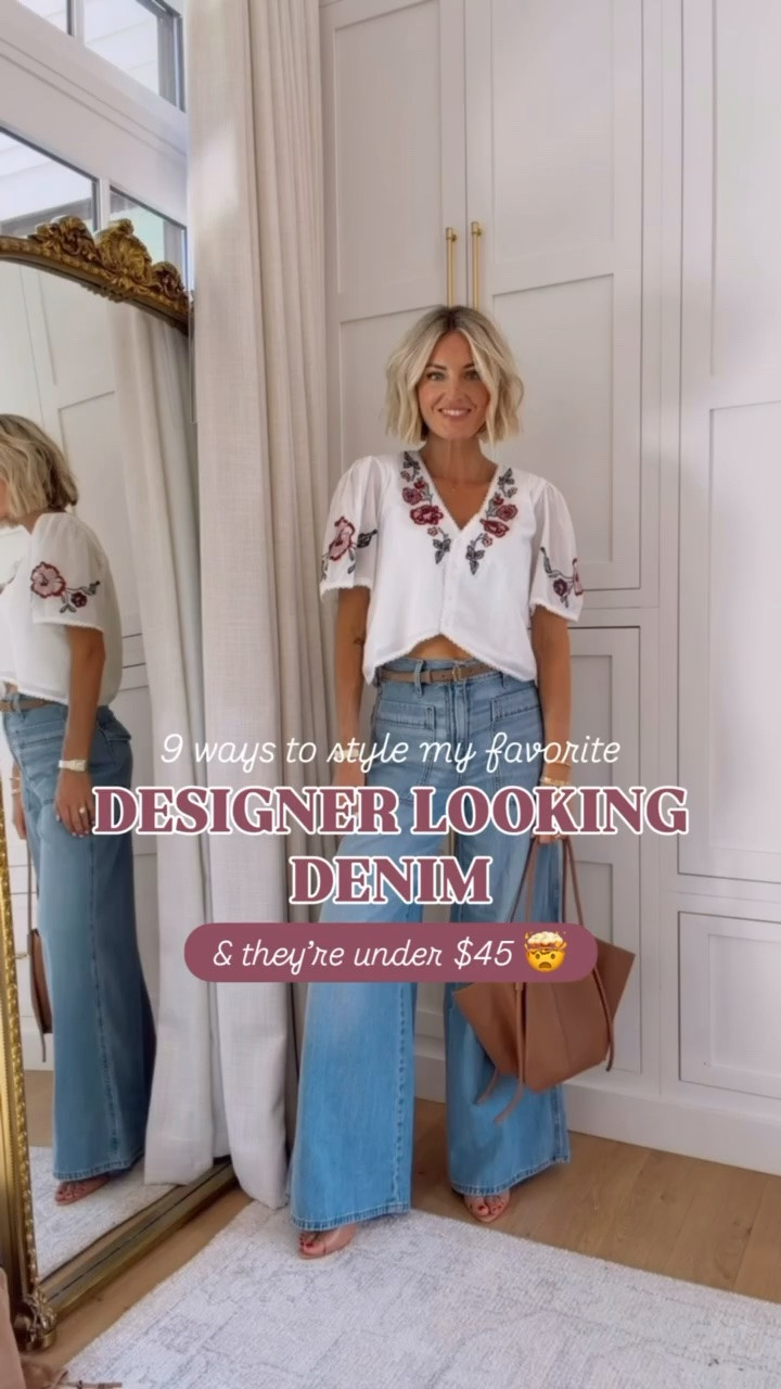 Sharing 9 ways to style these designer look alike jeans! They are so good! Super comfortable, and under $45! 👏🏼 Wearing size 2!

Loverly Grey, Target, wide leg jeans, sweatpant jeans, fall outfit