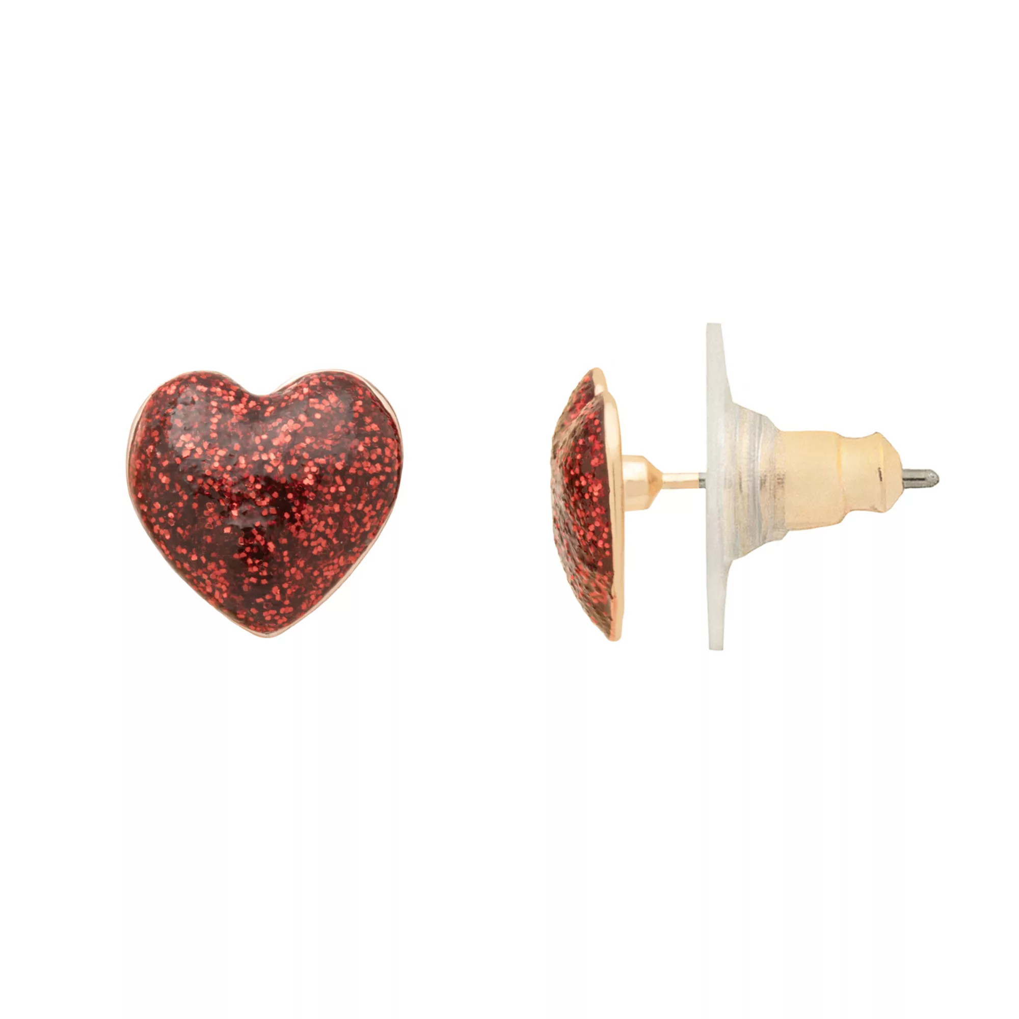 LC Lauren Conrad Puffy Heart Stud Earrings | Kohl's