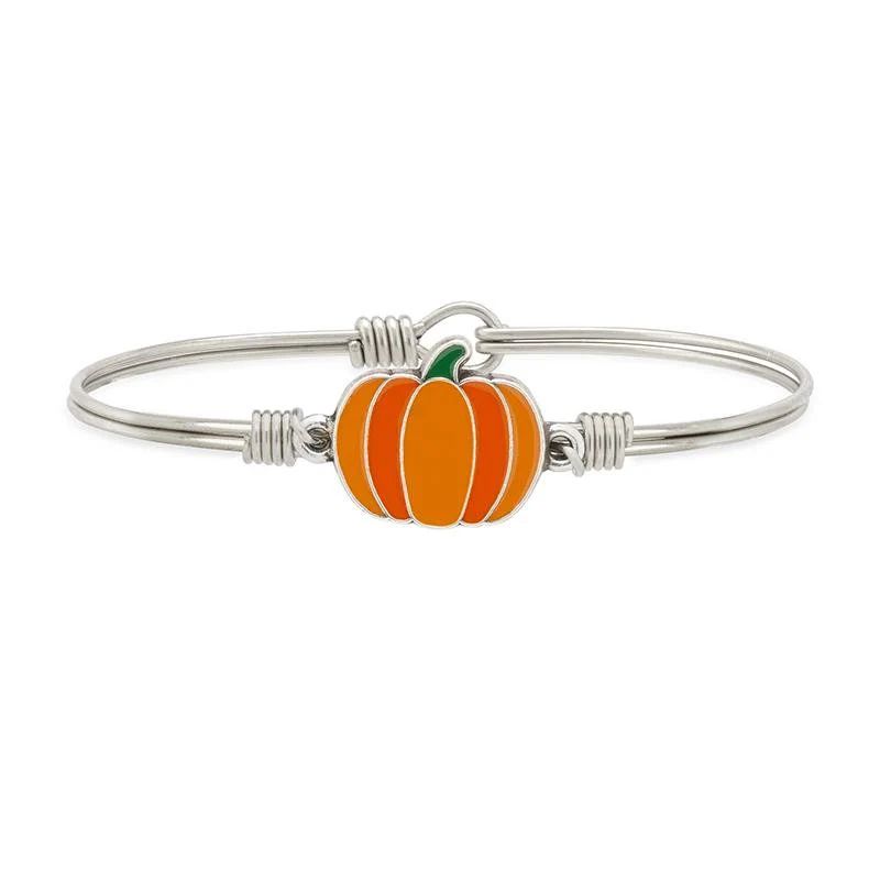 Fall Orange Pumpkin Bangle Bracelet | Etsy (US)