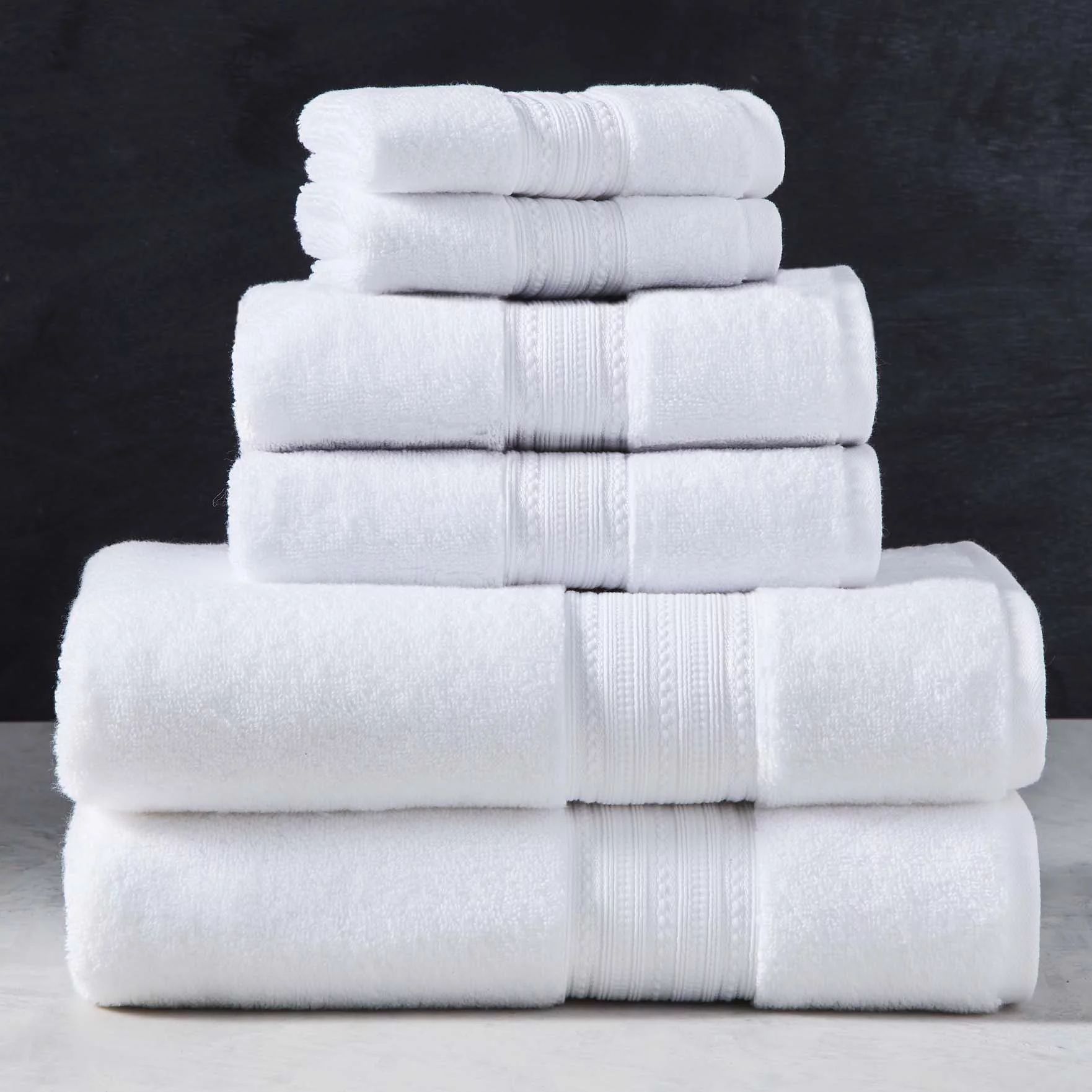 6 Piece Solid Bath Towel Set, Arctic White, Better Homes & Gardens Signature Soft Collection | Walmart (US)