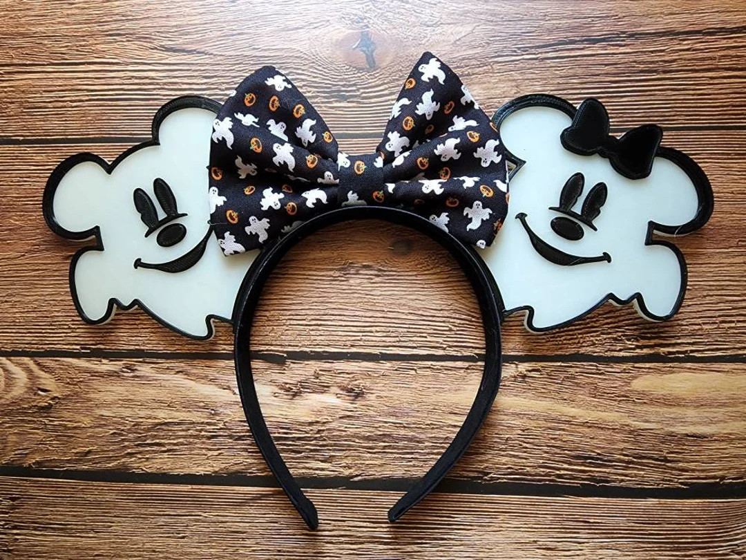 Glow-in-the-dark Ghost Mouse Ear Headband - Etsy | Etsy (US)