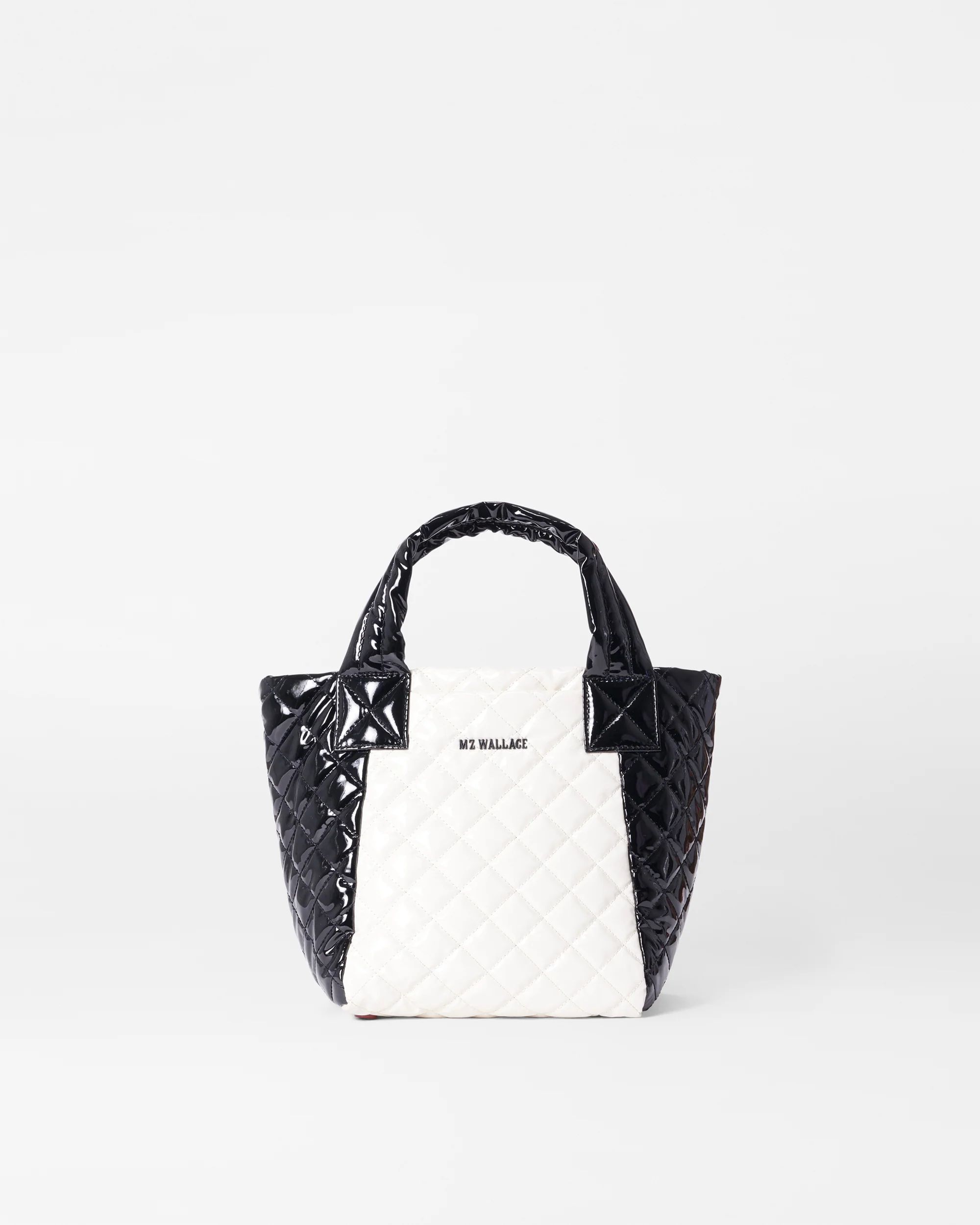 Black/Snow Lacquer Mini Metro Tote Deluxe | MZ Wallace