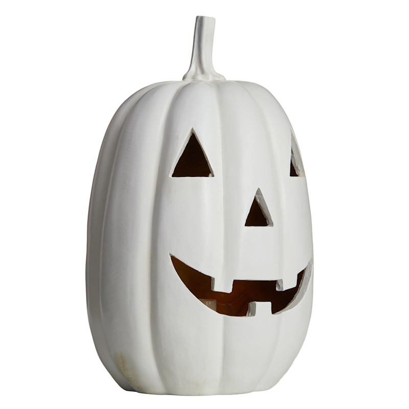 Homespun Halloween White LED Jack-o'-Lantern, 11" | At Home