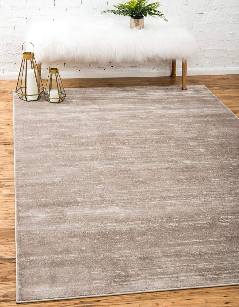 Unique Loom Uptown Collection Area Rug - Madison Avenue (5' 1" x 8' Rectangle, Brown/ Ivory) | Amazon (US)
